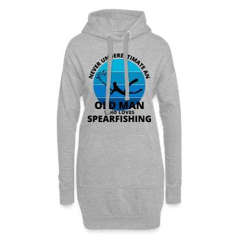 Pêche sous-marine Old Man Grand-père Fête des pères - Sweat-shirt à capuche long Femme - gris chiné - Devant