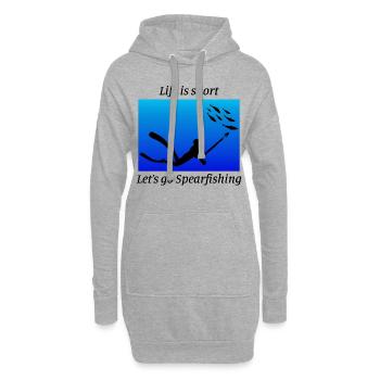 Speerfischen Speerfischen Speerfischer Fischen - Hoodie-Kleid - Grau meliert - Vorne