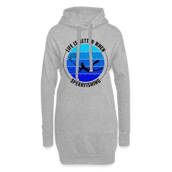Speerfischen Speerfischen Speerfischer Fischen - Hoodie-Kleid - Grau meliert - Vorne