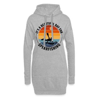 Speerfischen Speerfischen Speerfischer Fischen - Hoodie-Kleid - Grau meliert - Vorne