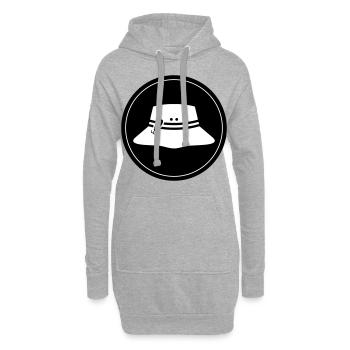 Cercle d’icônes de chapeau de pêche - Sweat-shirt à capuche long Femme - gris chiné - Devant