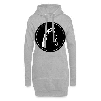 Angelrute angeln icon - Hoodie-Kleid - Grau meliert - Vorne