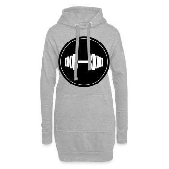 Hantel gewichte Kreis - Hoodie-Kleid - Grau meliert - Vorne