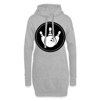 Kegeln Kegel Icon - Hoodie-Kleid - Grau meliert - Vorne