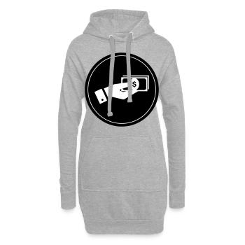 Icône d’argent - Sweat-shirt à capuche long Femme - gris chiné - Devant