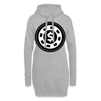 Poker Chip Kreis - Hoodie-Kleid - Grau meliert - Vorne