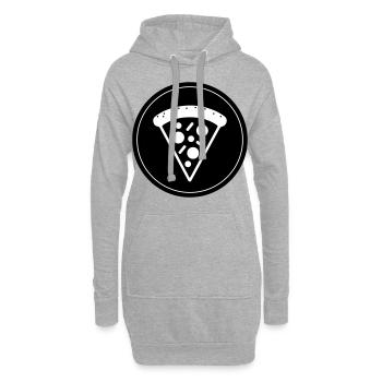 Cercle d’icônes de pizza - Sweat-shirt à capuche long Femme - gris chiné - Devant