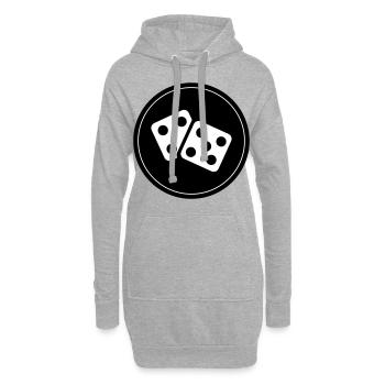 Cercle du casino Dice - Sweat-shirt à capuche long Femme - gris chiné - Devant
