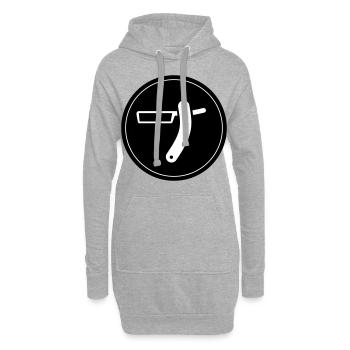 Rasieren Barber Kreis - Hoodie-Kleid - Grau meliert - Vorne