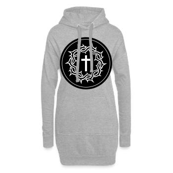 Dornenkrone Jesus icon - Hoodie-Kleid - Grau meliert - Vorne