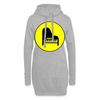Musique pour piano - Sweat-shirt à capuche long Femme - gris chiné - Devant