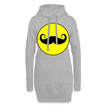 Symbole de moustache - Sweat-shirt à capuche long Femme - gris chiné - Devant