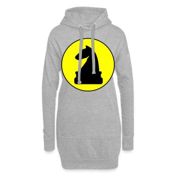 Pferd Schachfigur - Hoodie-Kleid - Grau meliert - Vorne
