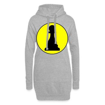 Läufer Bauer Schachfigur - Hoodie-Kleid - Grau meliert - Vorne