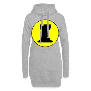 Schachfigur Turm - Hoodie-Kleid - Grau meliert - Vorne