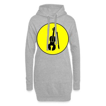 Icône de violon - Sweat-shirt à capuche long Femme - gris chiné - Devant