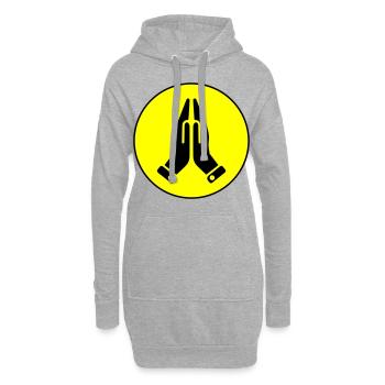 Hände symbol - Hoodie-Kleid - Grau meliert - Vorne