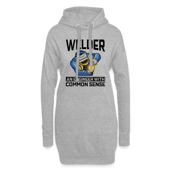 Soudeur Métal Construction Ferronnerie - Sweat-shirt à capuche long Femme - gris chiné - Devant