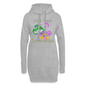 Hippie Frieden Peace 60`s 70`s Liebe T-Shirt - Hoodie-Kleid - Grau meliert - Vorne