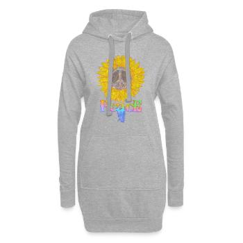 Hippie Frieden Peace 60`s 70`s Liebe T-Shirt - Hoodie-Kleid - Grau meliert - Vorne