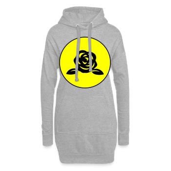 Symbole de la rose - Sweat-shirt à capuche long Femme - gris chiné - Devant
