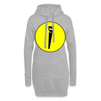 Icône de scie - Sweat-shirt à capuche long Femme - gris chiné - Devant