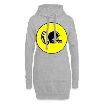 Casque de football - Sweat-shirt à capuche long Femme - gris chiné - Devant