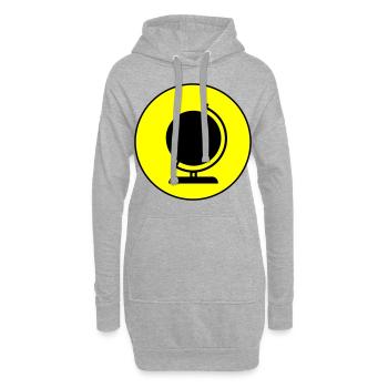 Icône de globe - Sweat-shirt à capuche long Femme - gris chiné - Devant