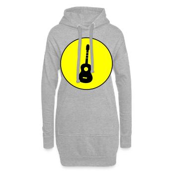 Acoustique de guitare - Sweat-shirt à capuche long Femme - gris chiné - Devant