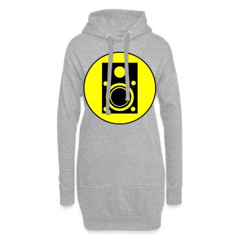 Symbole de musique des haut-parleurs - Sweat-shirt à capuche long Femme - gris chiné - Devant