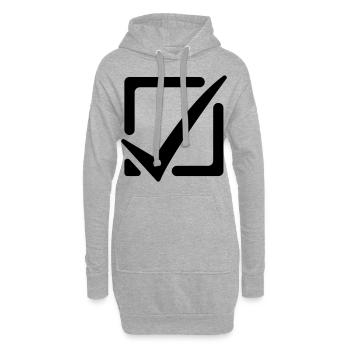 Cochez la case - Sweat-shirt à capuche long Femme - gris chiné - Devant