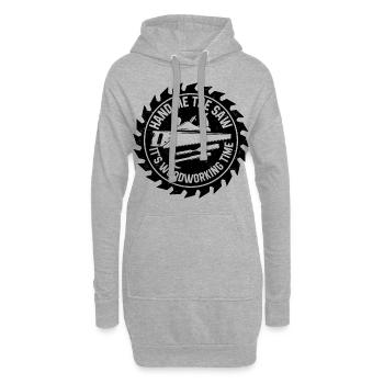 Artisanat de menuiserie | Cadeaux de charpentier - Sweat-shirt à capuche long Femme - gris chiné - Devant