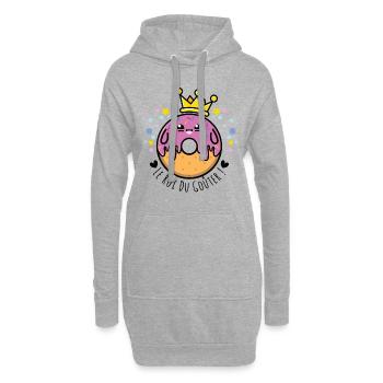 Le roi du Goûter - Idée cadeau gourmand pâtisserie - Sweat-shirt à capuche long Femme - gris chiné - Devant