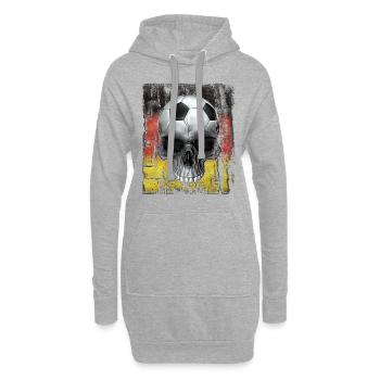 Deutscher Fußballfan - Hoodie-Kleid - Grau meliert - Vorne