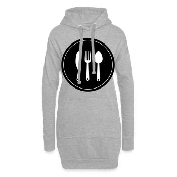 Gabel Besteck - Hoodie-Kleid - Grau meliert - Vorne