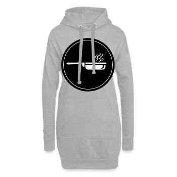 Pfanne Kochen - Hoodie-Kleid - Grau meliert - Vorne