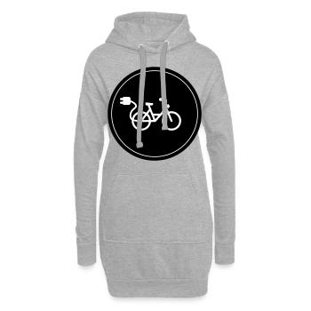 ebike fahrrad Radfahren - Hoodie-Kleid - Grau meliert - Vorne