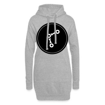 Fahrrad Radfahren Kette - Hoodie-Kleid - Grau meliert - Vorne