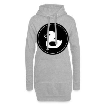 Icône de canard - Sweat-shirt à capuche long Femme - gris chiné - Devant