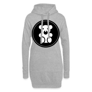 Ours en peluche bébé ours - Sweat-shirt à capuche long Femme - gris chiné - Devant