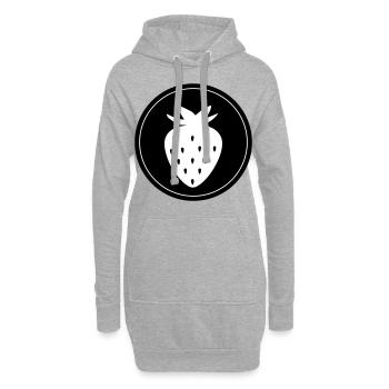 Frucht Erdbeere - Hoodie-Kleid - Grau meliert - Vorne