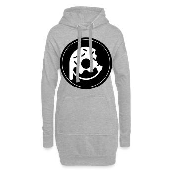 Symbole du beignet - Sweat-shirt à capuche long Femme - gris chiné - Devant