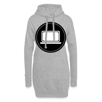 Ordinateur portable Pc Office - Sweat-shirt à capuche long Femme - gris chiné - Devant