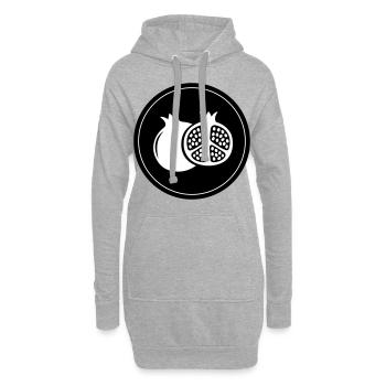 Icône Grenade - Sweat-shirt à capuche long Femme - gris chiné - Devant