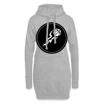 Basketball flamme - Hoodie-Kleid - Grau meliert - Vorne