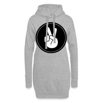 Cercle de la Paix de la Main - Sweat-shirt à capuche long Femme - gris chiné - Devant