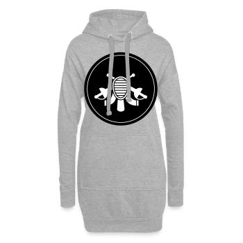 Fechten Maske Kreis - Hoodie-Kleid - Grau meliert - Vorne