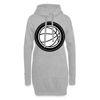 Cercle de basketball - Sweat-shirt à capuche long Femme - gris chiné - Devant