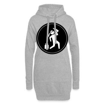 Cercle de consommation d’alcool - Sweat-shirt à capuche long Femme - gris chiné - Devant