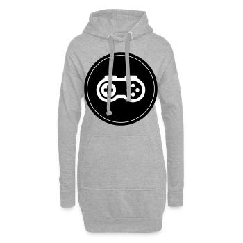 Gamepad Symbol Gamer Kreis - Hoodie-Kleid - Grau meliert - Vorne